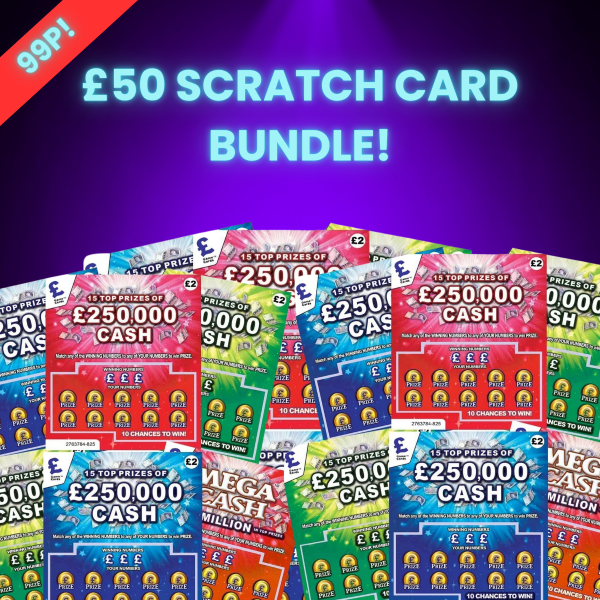 WIN £50 SCRATCH CARD BUNDLE! JUST 99P!